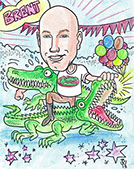 Circus Theme Gift Caricature from a Photo for a Corporate Gift - Crocodile