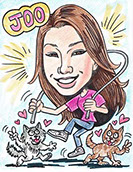 Favorite Pets Gift Caricature from a Photo with Cats